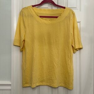 Talbots Canary Yellow Scallop Shirt
